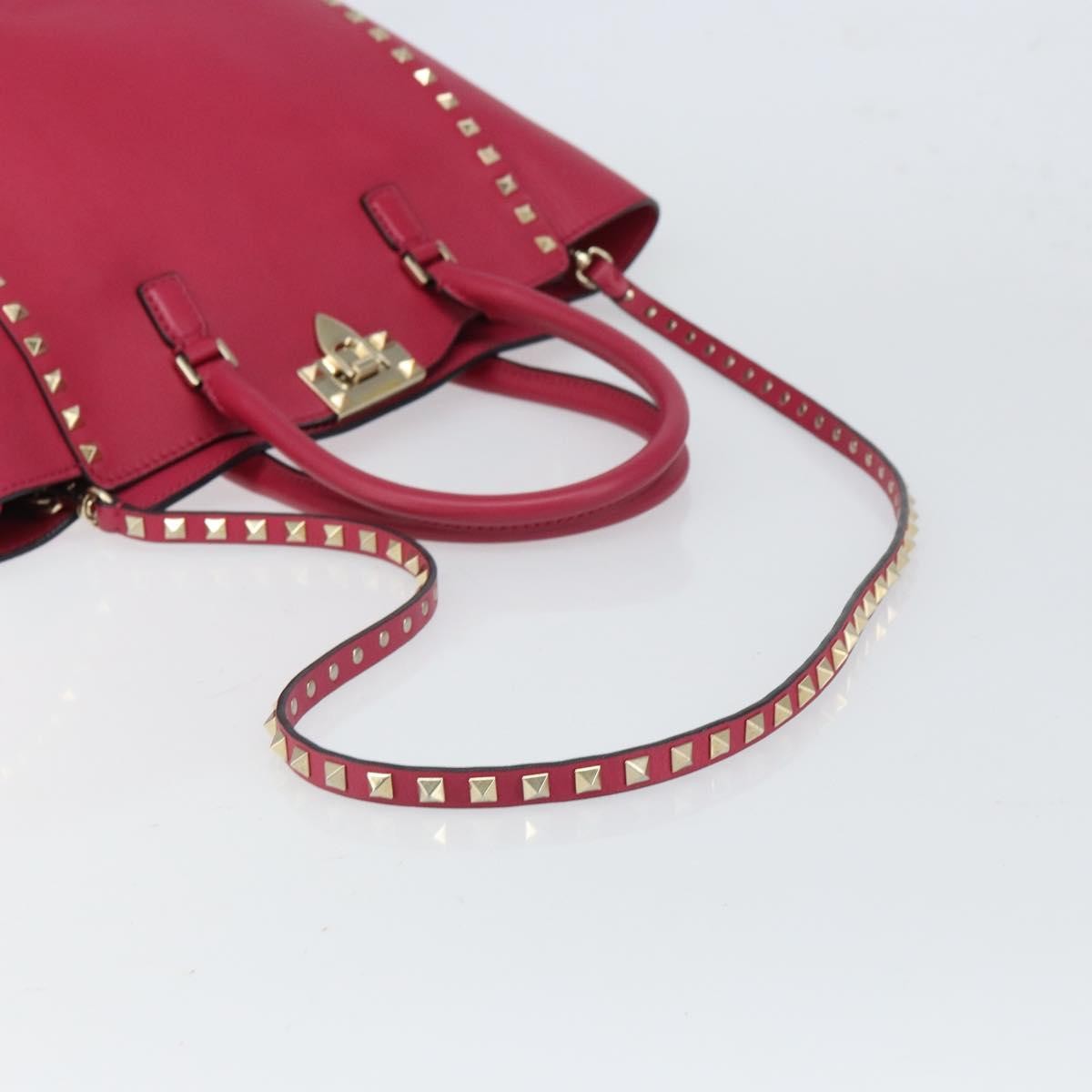 Valentino Garavani Rockstud Tote Rigid Leather, Pink, Leather, Tote Bag