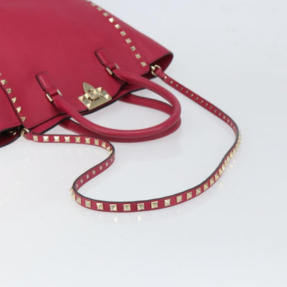Valentino Garavani Rockstud Tote Rigid Leather, Pink, Leather, Tote Bag