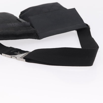 Gucci Two Pocket Belt Bag GG Canvas, Black, Canvas, Handbag