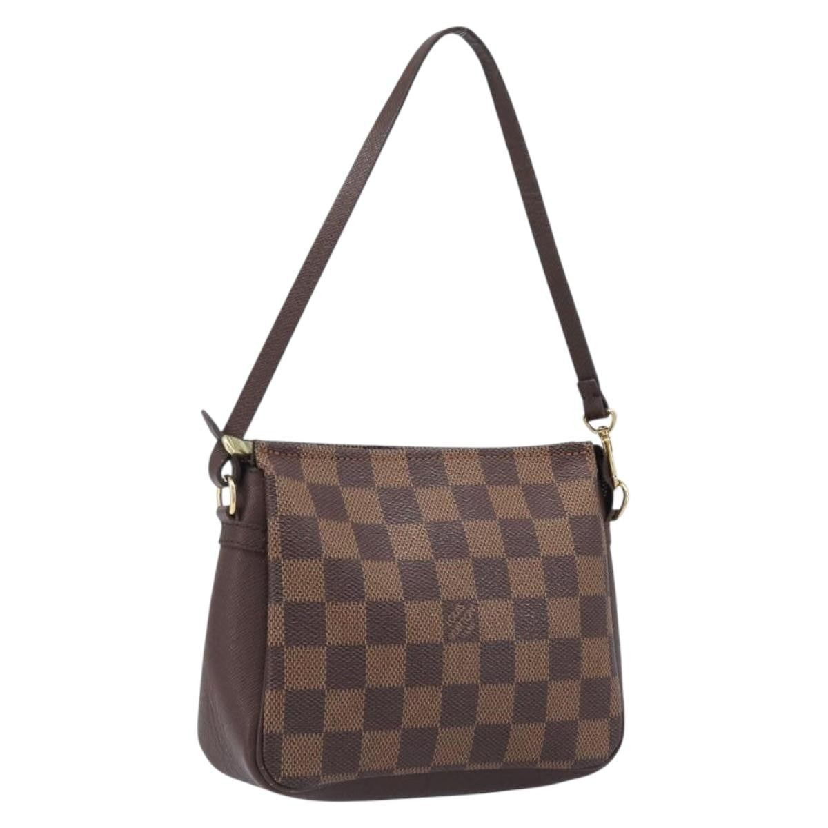 Louis Vuitton Trousse Make Up Damier, Brown, Canvas, Clutch