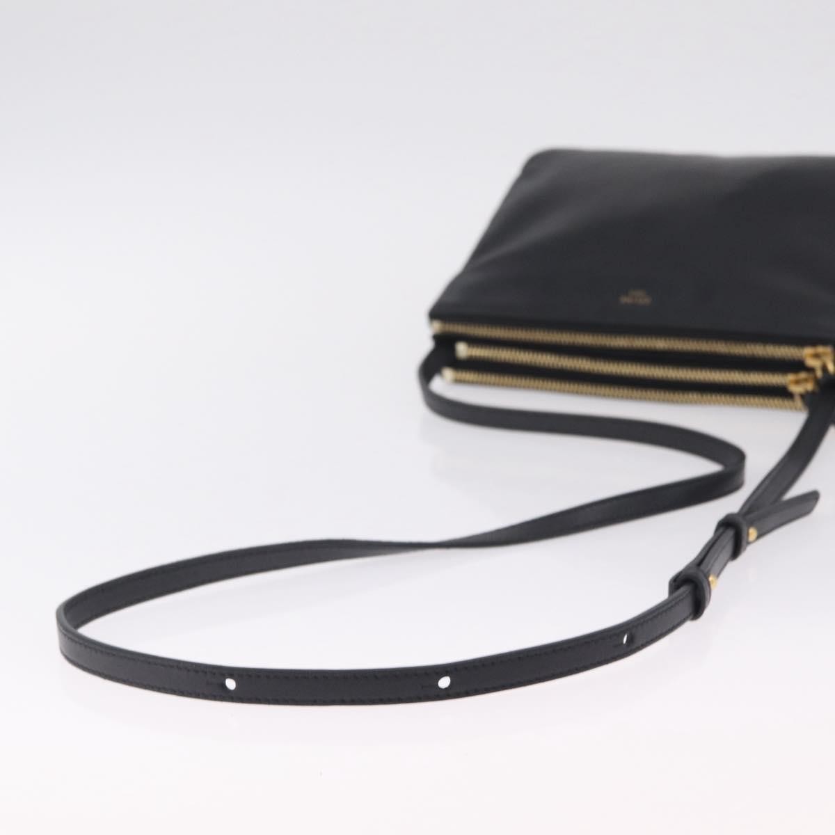 Celine Trio Leather, Black, Leather, Crossbody Bag