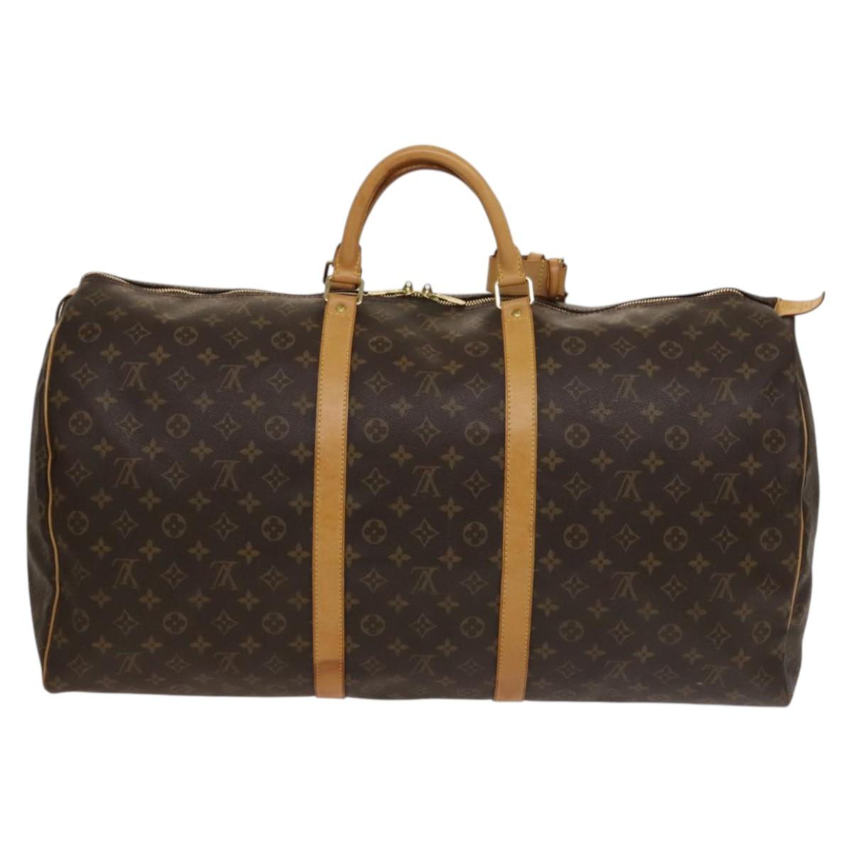 Louis Vuitton Keepall Bag Monogram Canvas, BROWN, CANVAS, Travel bag