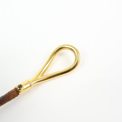 Hermes Jumbo Hook Braided Leather and Metal, Brown, Leather, Bracelet