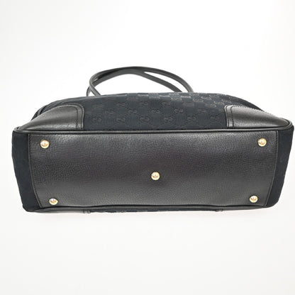 Gucci Princy Tote GG Canvas and leather, Black, Canvas, Tote Bag