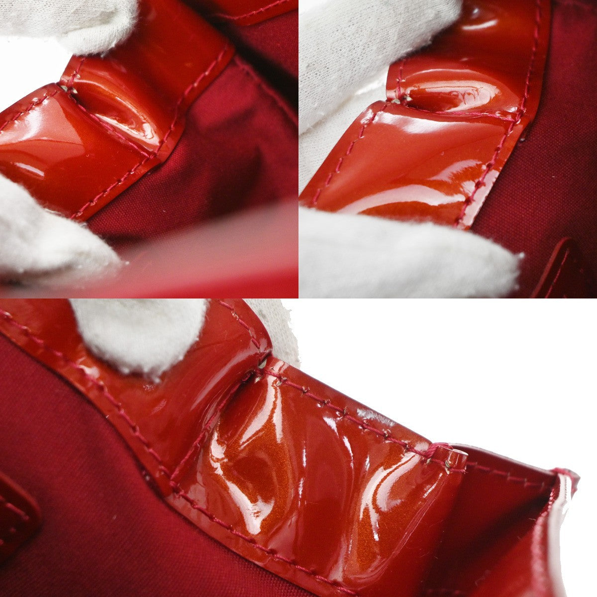 Louis Vuitton Wilshire Monogram Vernis, Red, Patent Leather, Handbag