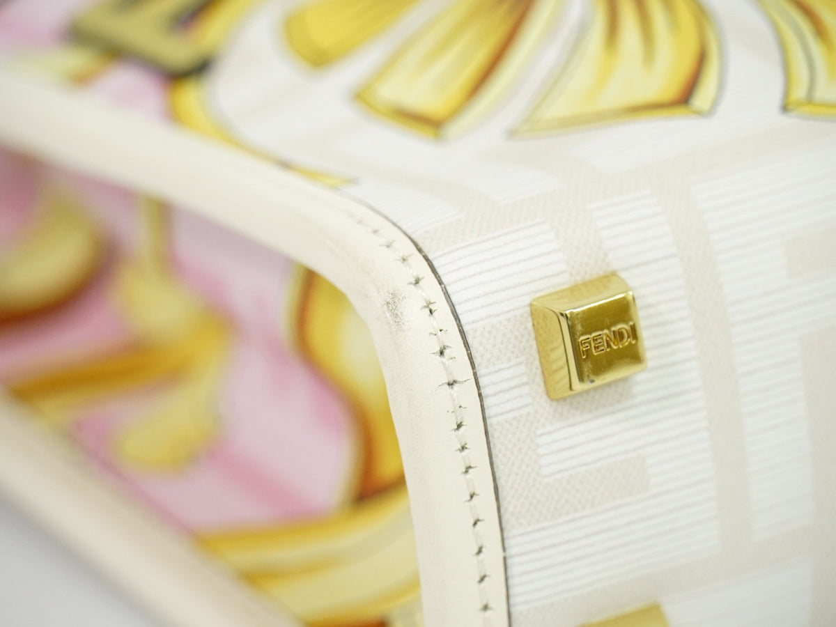 Fendi x Versace Fendace Convertible Sunshine Shopper Printed Laminated Leather, Multicolour, Leather, Tote Bag