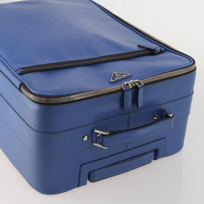 Prada Travel Saffiano Leather, Blue, Leather, Travel Bag