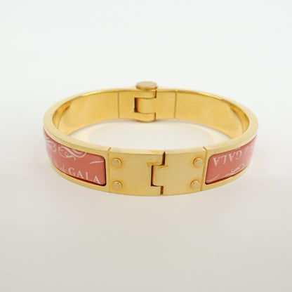 Hermes Charniere Uni Hinged Metal and Enamel, Gold, Metal, Bracelet
