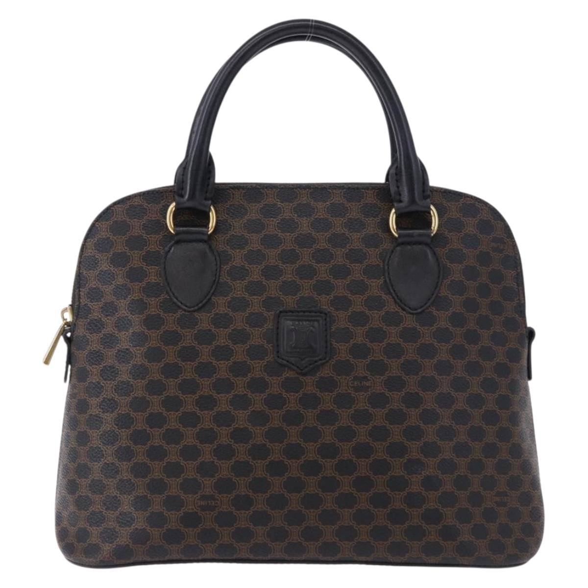 Celine Macadam Toile Triomphe, Black, Canvas, Handbag