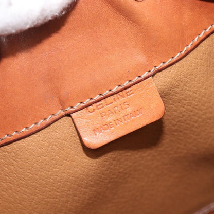 Celine Macadam Shoulder Leather, Brown, Canvas, Crossbody Bag