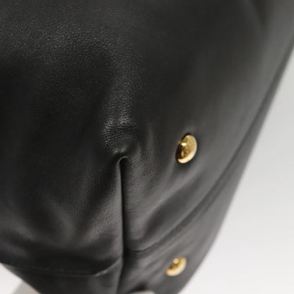 Salvatore Ferragamo Gancini Leather, Black, Leather, Handbag
