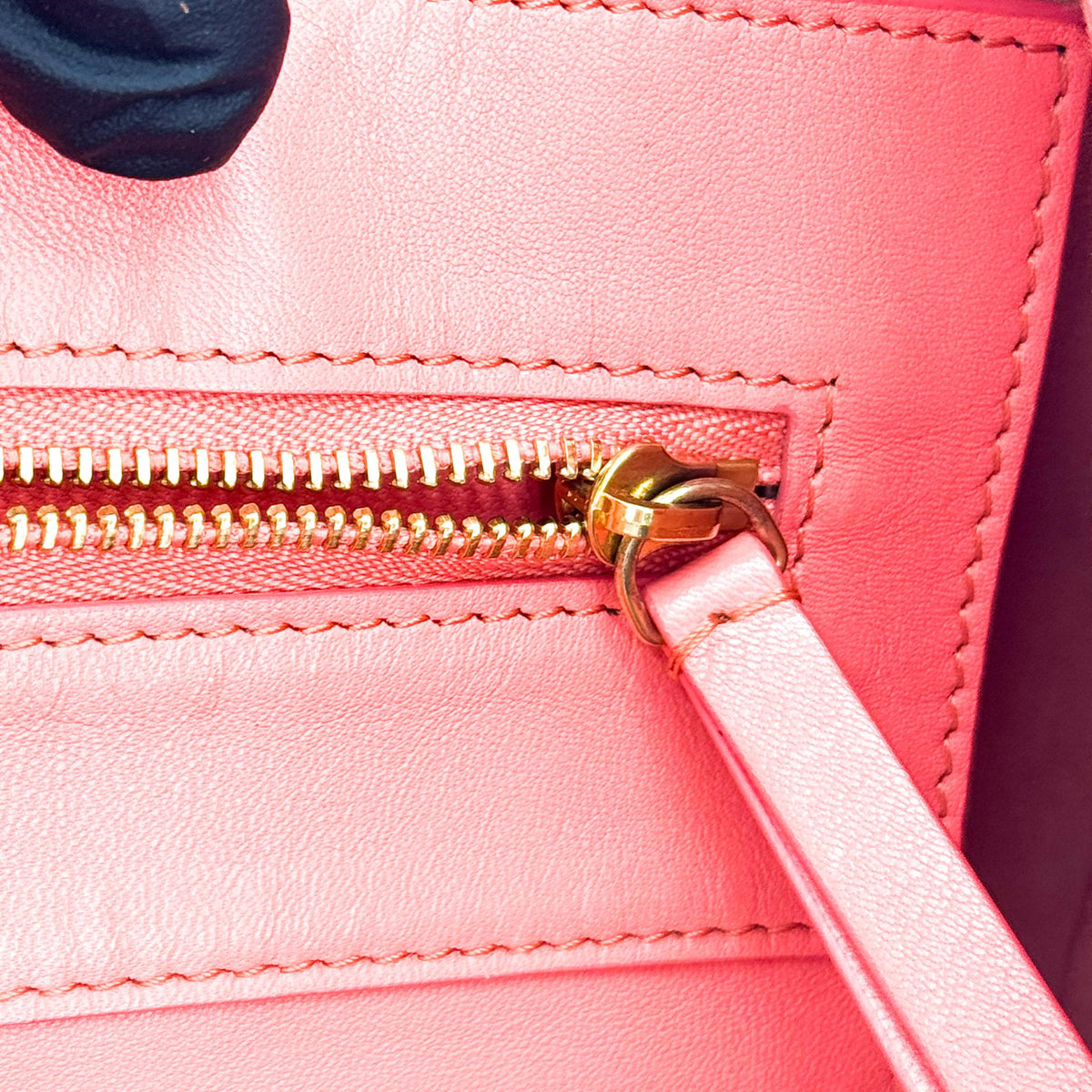 Celine Vertical Bi-Cabas Leather, Pink, Leather, Tote Bag
