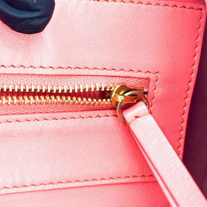 Celine Vertical Bi-Cabas Leather, Pink, Leather, Tote Bag