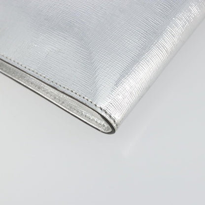 Fendi Grande Colorblock Clutch Leather, Silver, Leather, Clutch