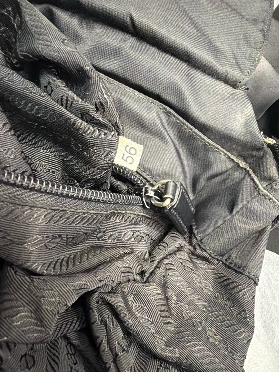 Prada Buckle Messenger Tessuto, Black, Nylon, Handbag