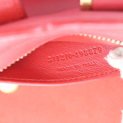 Saint Laurent Chyc Cabas Leather, Red, Leather, Tote Bag