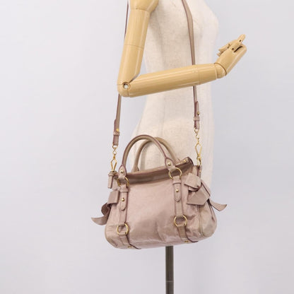 Miu Miu Vitello Lux Leather, Pink, Leather, Handbag