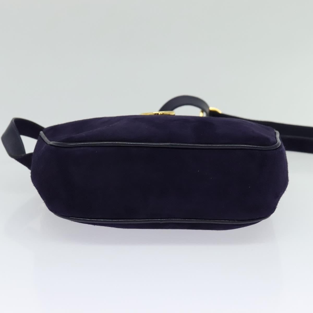 Salvatore Ferragamo Gancini Suede, Purple, Suede, Shoulder Bag