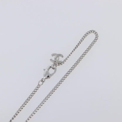 Chanel CC Ball Drop Pendant Metal with Crystals, Silver, Metal, Necklace