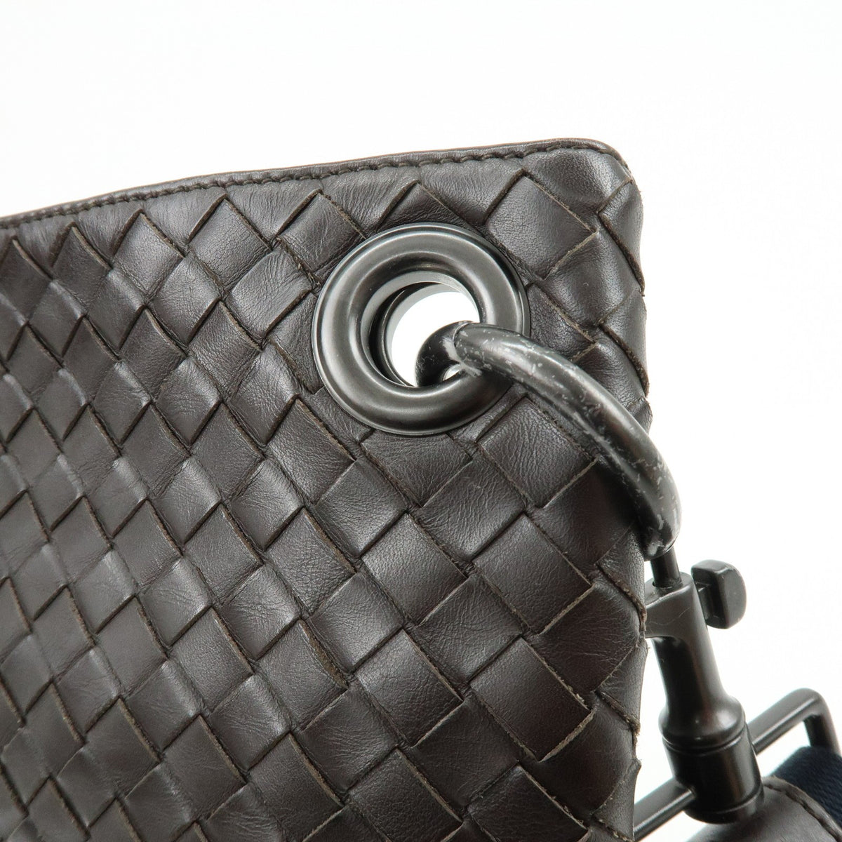 Bottega Veneta Flat Messenger Intrecciato Nappa, Brown, Leather, Handbag