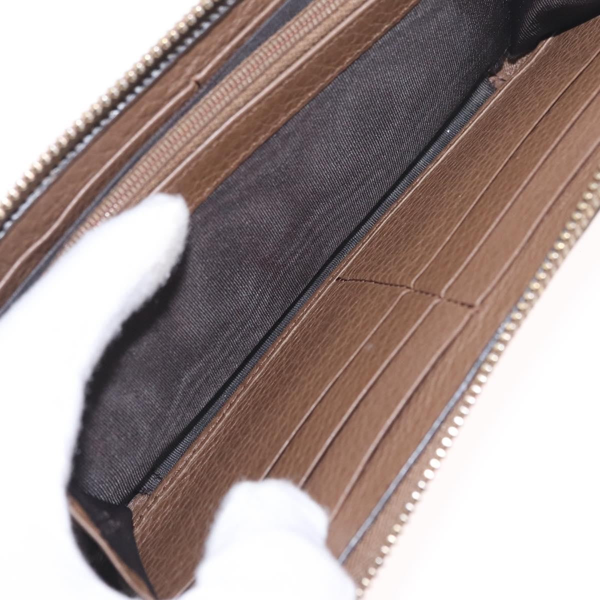 Gucci Soho Double Zip Around Leather, Brown, Leather, Wallet