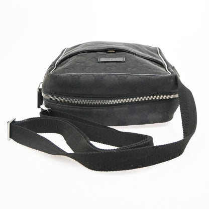 Gucci Front Pocket Messenger GG Canvas, Black, Canvas, Crossbody Bag