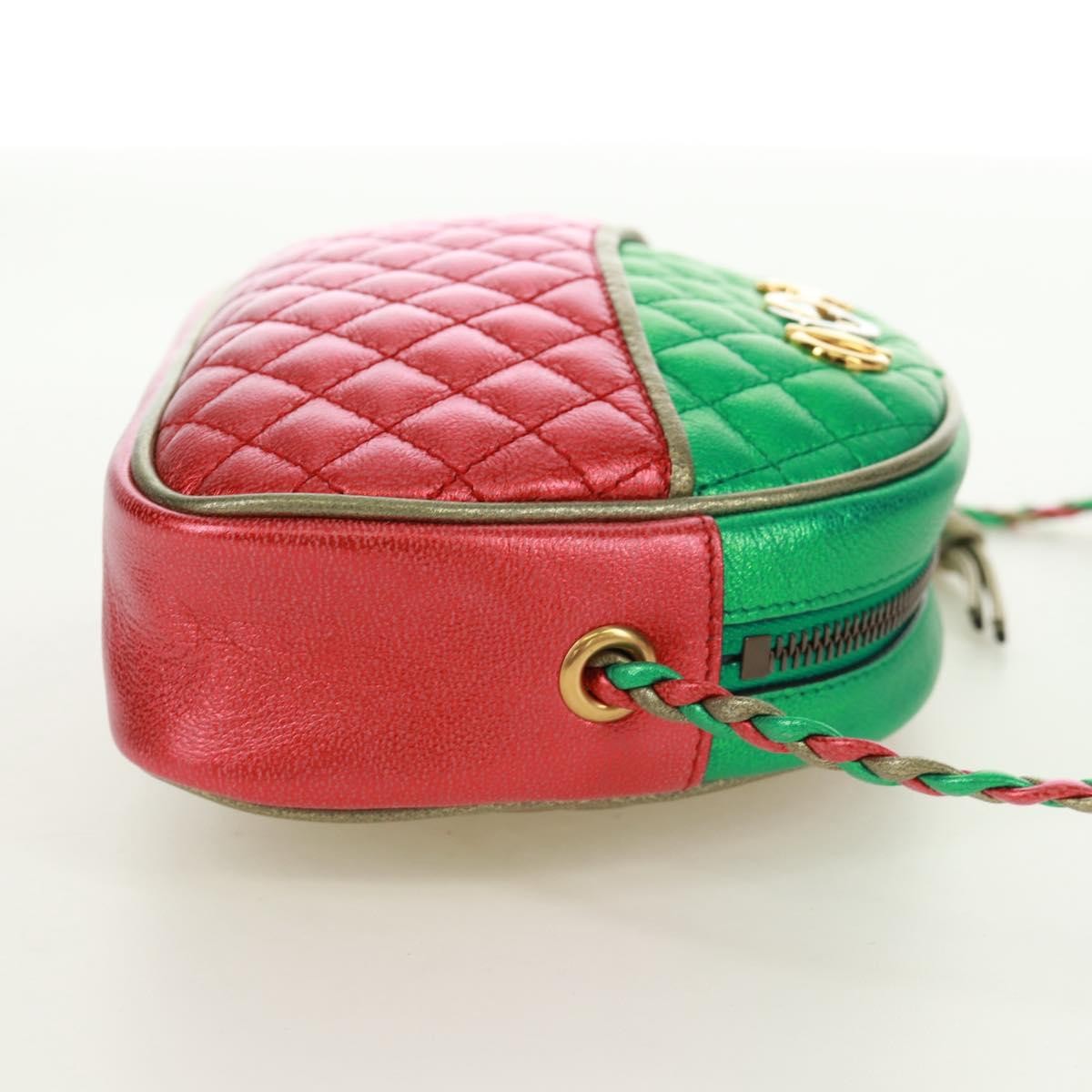 Gucci Trapuntata Camera Quilted Laminated Leather, Red, Leather, Shoulder Bag