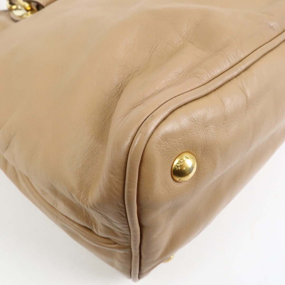 Prada Convertible Shopper Soft Calf, Brown, Leather, Tote Bag