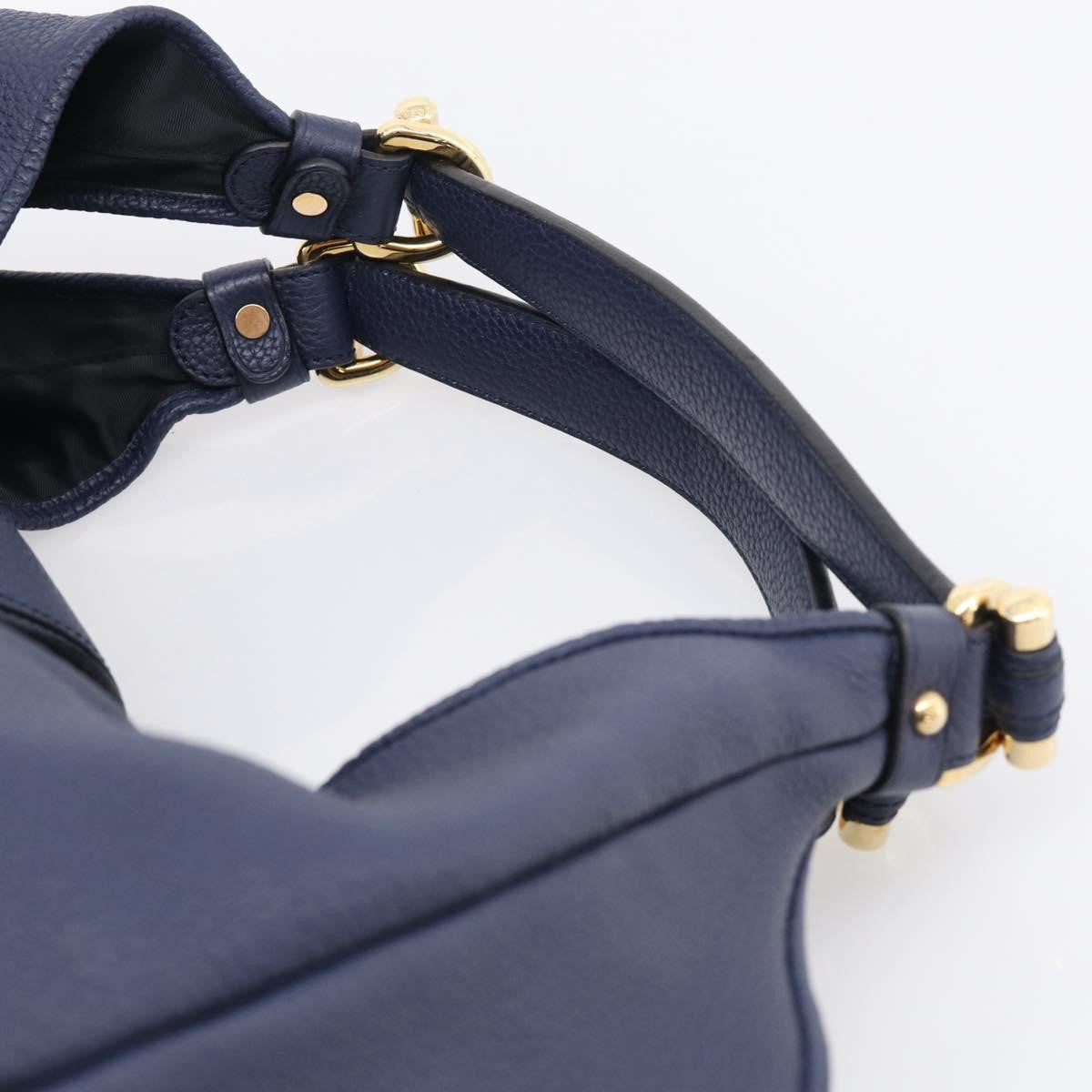 Loewe Calle Hobo Leather, Navy, Leather, Shoulder Bag