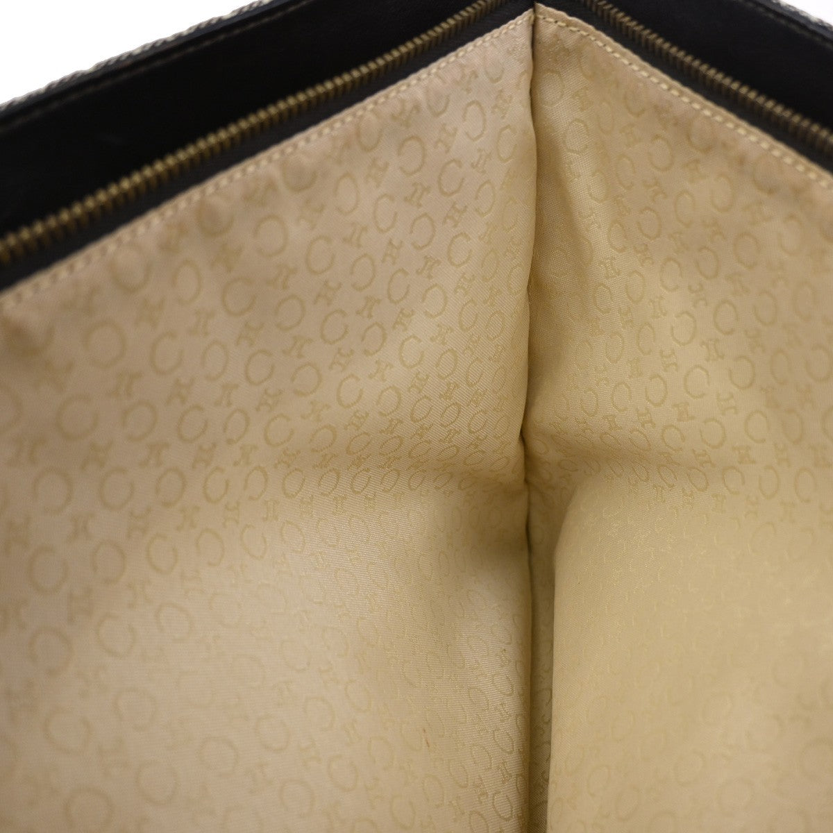 Celine Vintage Macadam Shopper Coated Canvas, Brown, Canvas, Tote Bag