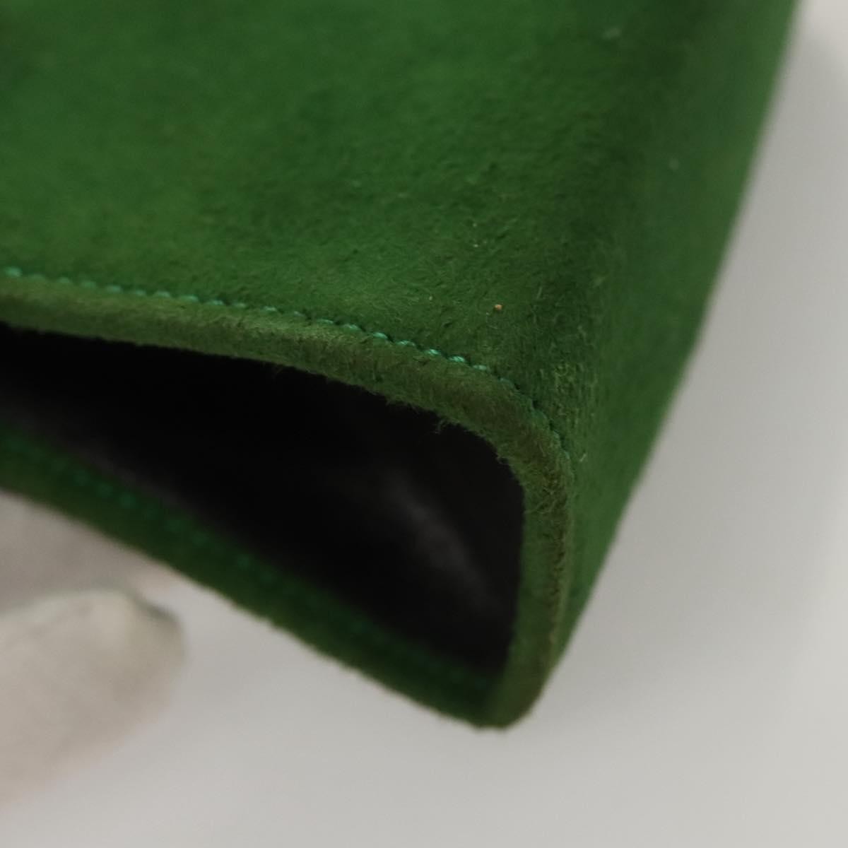 Celine Circle Logo Suede, Green, Suede, Clutch