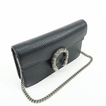 Gucci Dionysus Leather, Black, Leather, Handbag