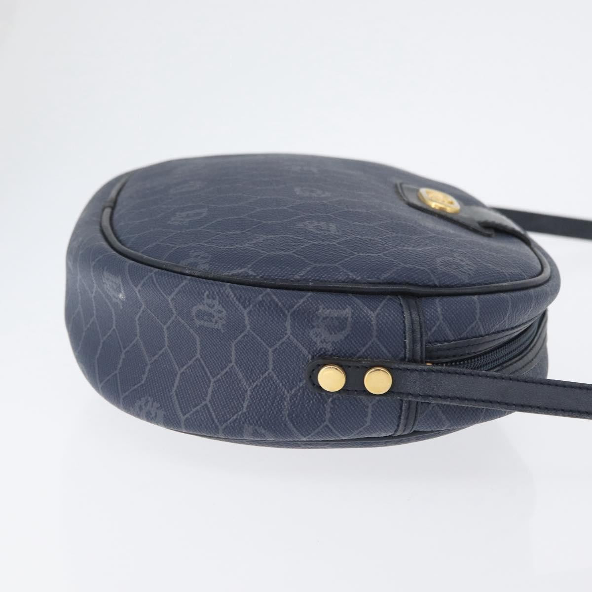 Christian Dior Vintage Honeycomb Canvas, Navy, Canvas, Shoulder Bag