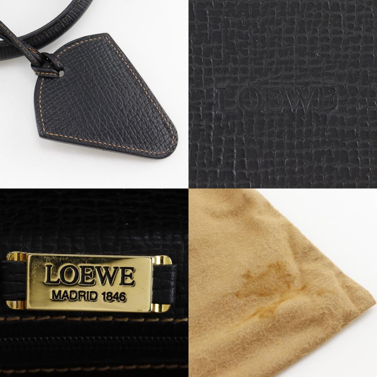 Loewe Barcelona Dome Top Handle Leather, Black, Leather, Handbag