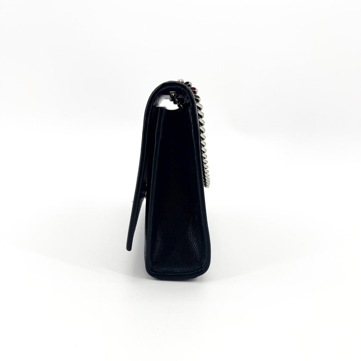 Saint Laurent Classic Monogram Grainy Leather, Black, Leather, Crossbody Bag
