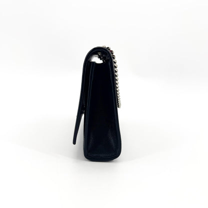Saint Laurent Classic Monogram Grainy Leather, Black, Leather, Crossbody Bag