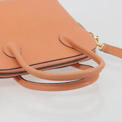 Celine Vintage Convertible Bowler Leather, Orange, Leather, Handbag