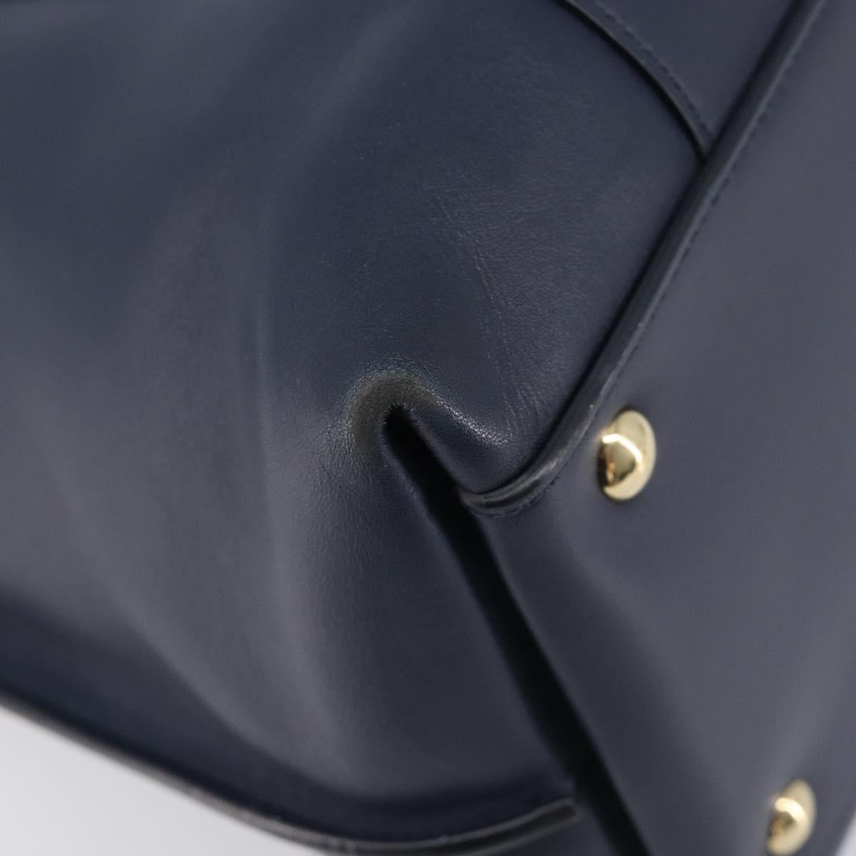 Salvatore Ferragamo Vintage Gancini Top Handle Leather, Navy, Leather, Handbag