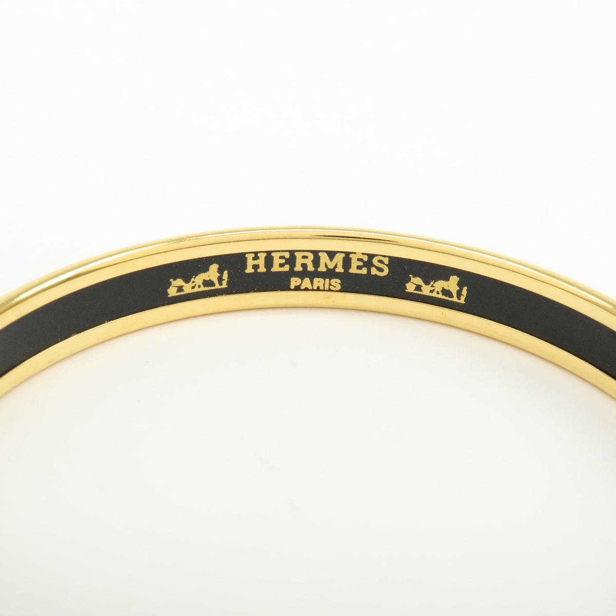 Hermes Bangle Printed Enamel, Gold, Gold Plated, Bracelet