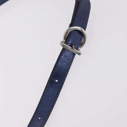Salvatore Ferragamo Gancini Envelope Top Handle Leather, Navy, Patent Leather, Handbag