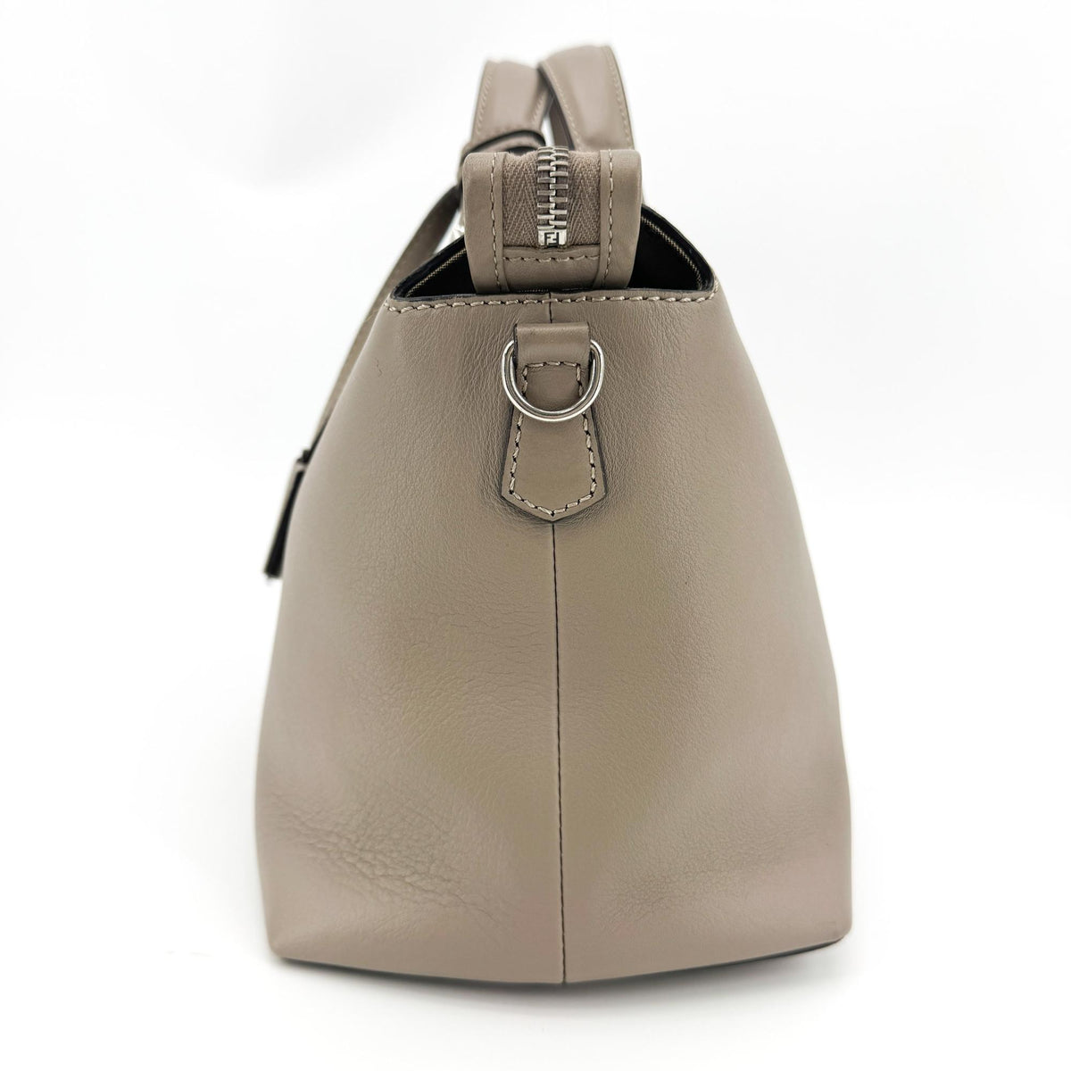 Fendi By The Way Satchel Calfskin, Beige, Leather, Handbag