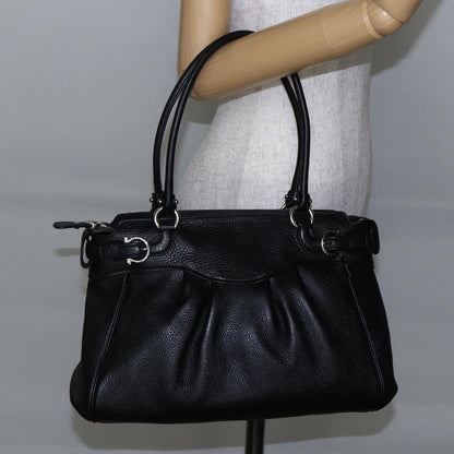 Salvatore Ferragamo Gancini Tote Leather, Black, Leather, Tote Bag