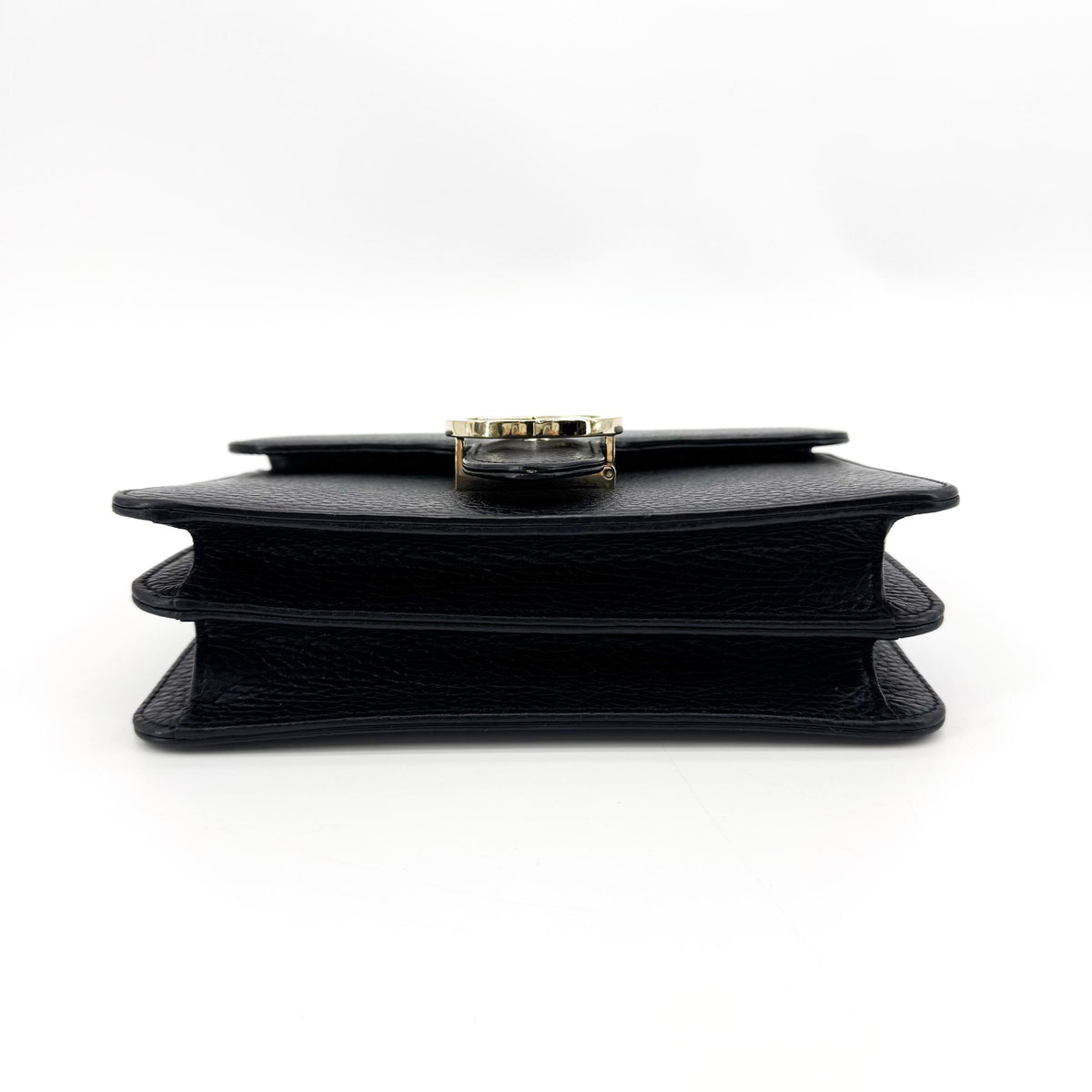 Gucci Interlocking Leather, Black, Leather, Shoulder Bag