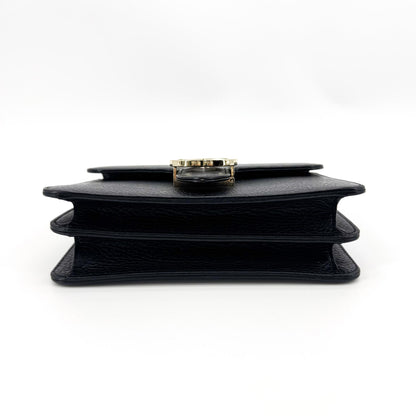 Gucci Interlocking Leather, Black, Leather, Shoulder Bag