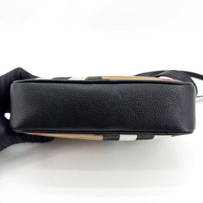 Burberry Camera Vintage Check Canvas, Black, Canvas, Handbag