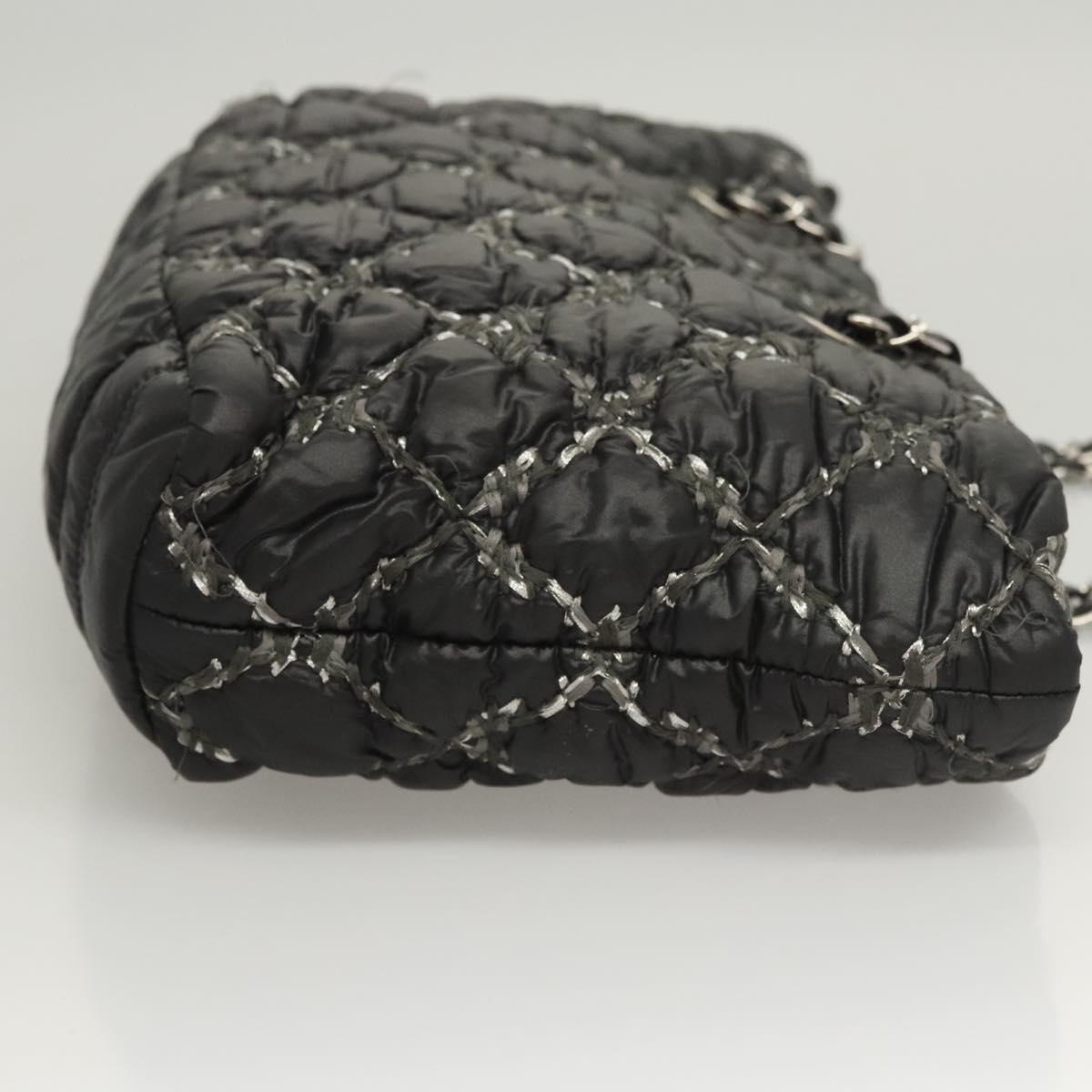 Chanel Tweed on Stitch Zip Tote Quilted Nylon, Black, Nylon, Shoulder Bag