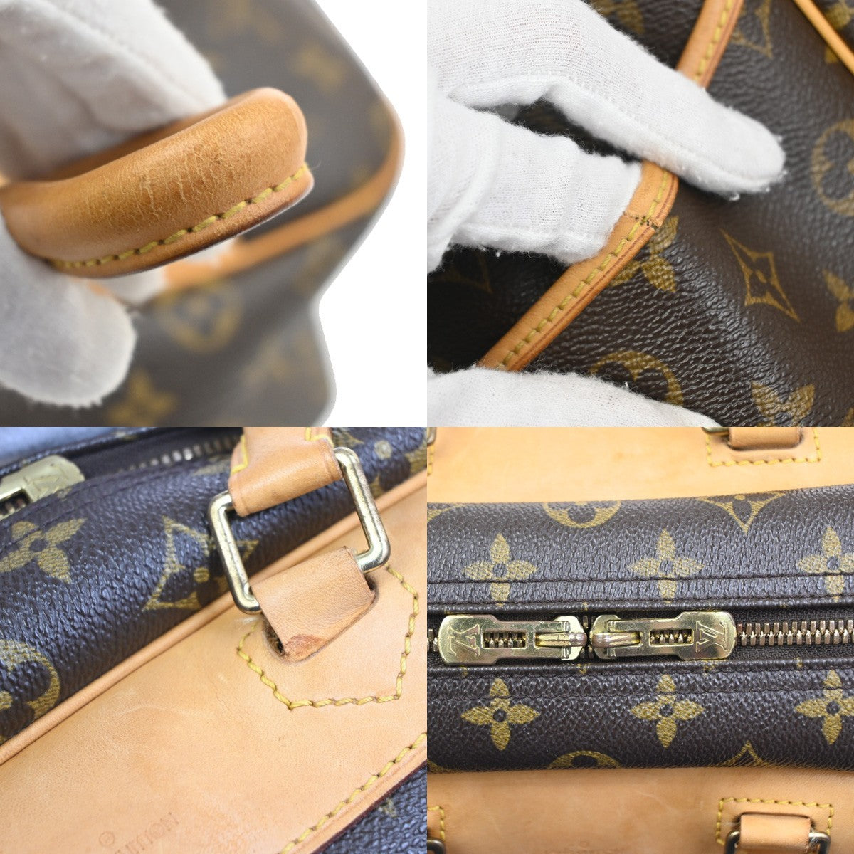 Louis Vuitton Deauville Monogram Canvas, Brown, Leather, Handbag