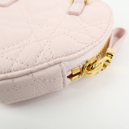 Christian Dior DiorAmour Caro Heart Pouch with Chain Cannage Quilt Calfskin, Pink, Leather, Clutch