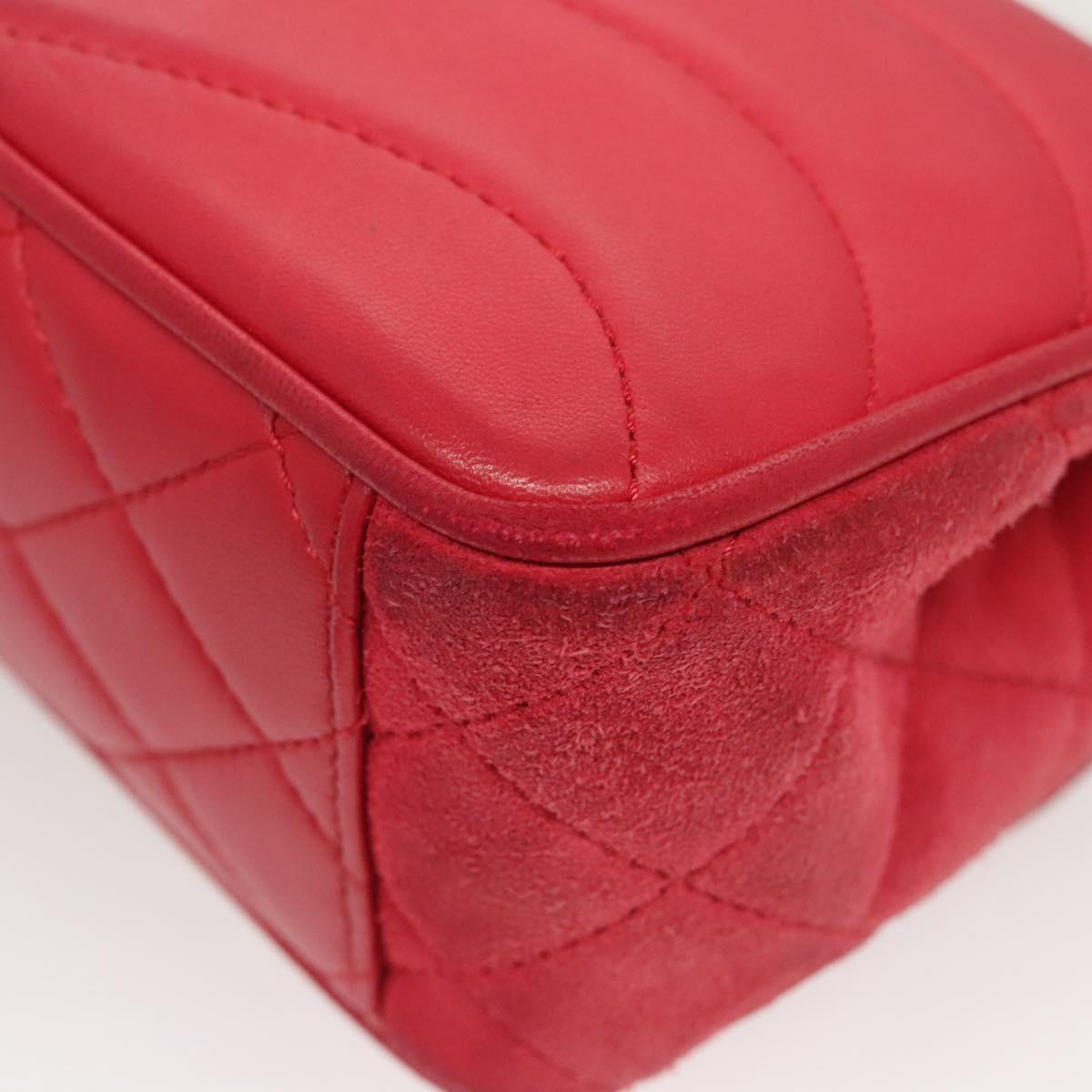 Chanel Chain Flap Shoulder Bag Suede, PINK, SUEDE, Shoulder bag