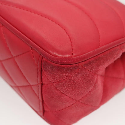 Chanel Chain Flap Shoulder Bag Suede, PINK, SUEDE, Shoulder bag